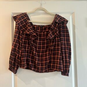 Madewell Plaid Ruffle Top
